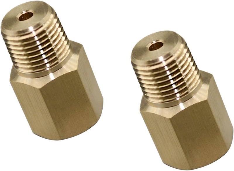 Zeiboat 2PCS 1/8 BSPT Male to 1/8-27 NPT Female, Thread Adapter for Gauge - Image 1